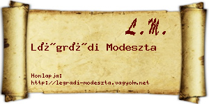 Légrádi Modeszta névjegykártya
